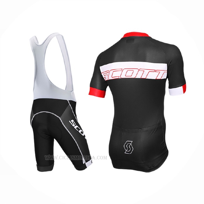2017 Ropa Ciclismo Scott Negro Rojo Mangas Corta Y Culotte Corto