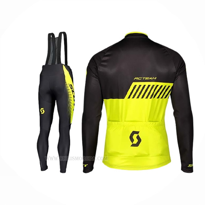 2019 Ropa Ciclismo Scott Negro Amarillo Mangas Largas Y Culotte Lunga