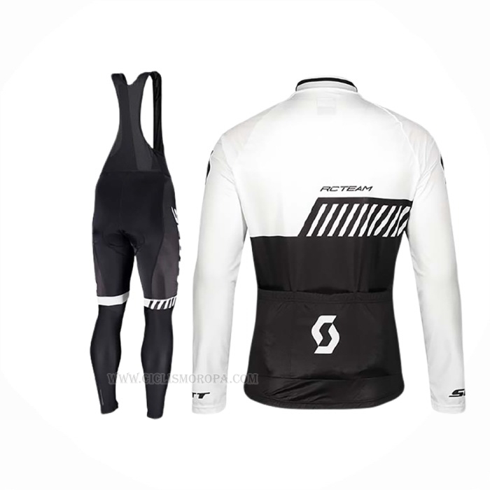 2019 Ropa Ciclismo Scott Negro Blanco Mangas Largas Y Culotte Lunga