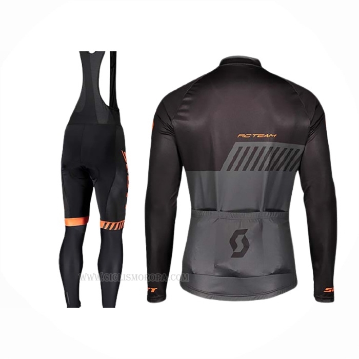 2019 Ropa Ciclismo Scott Negro Gris Mangas Largas Y Culotte Lunga