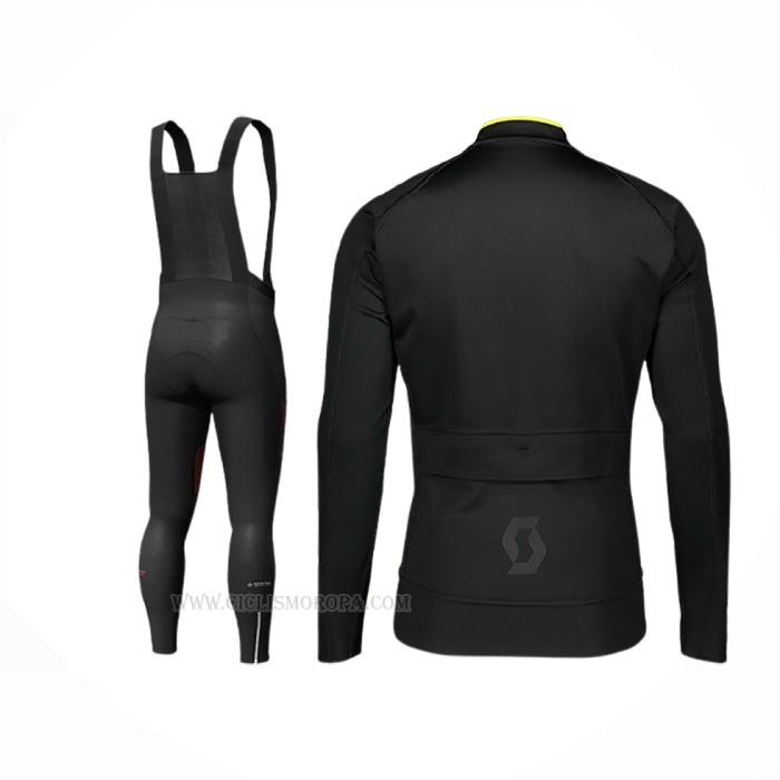 2019 Ropa Ciclismo Scott Rc Ff Negro Rojo Mangas Largas Y Culotte Lunga