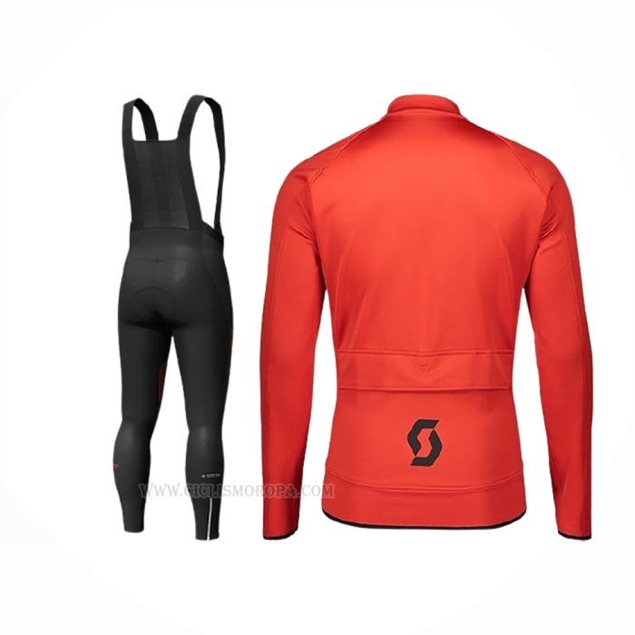 2019 Ropa Ciclismo Scott Rc Ff Rojo Negro Mangas Largas Y Culotte Lunga