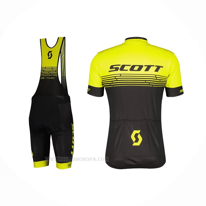 2022 Ropa Ciclismo Scott Amarillo Mangas Corta Y Culotte Corto
