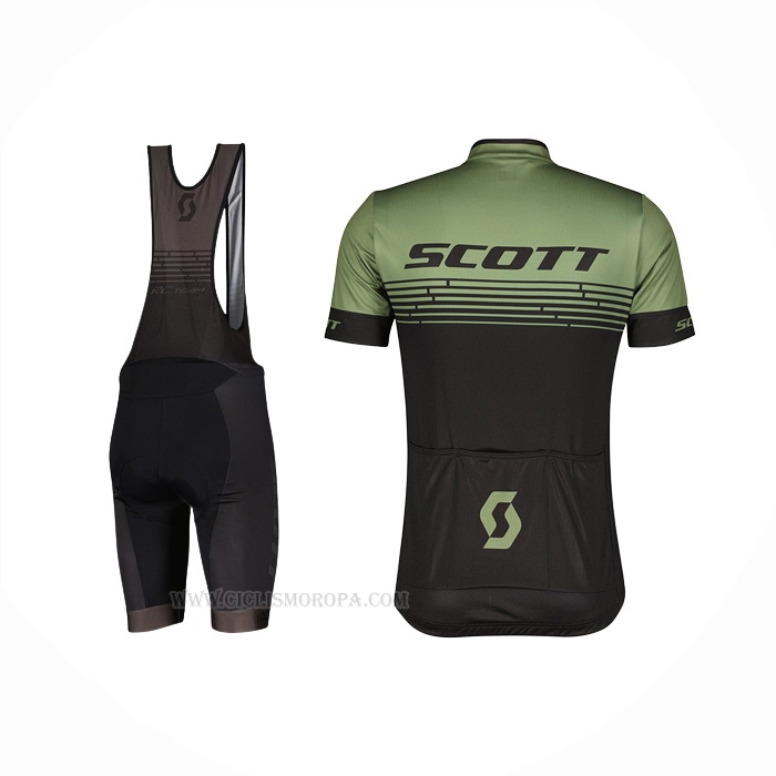 2022 Ropa Ciclismo Scott Verde Mangas Corta Y Culotte Corto