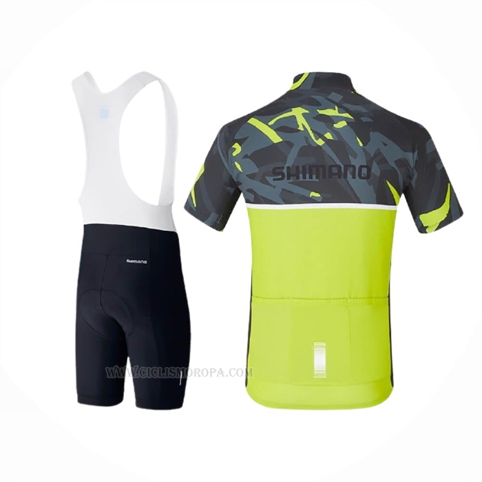 2020 Ropa Ciclismo Shimano Amarillo Mangas Corta y Culotte Corto