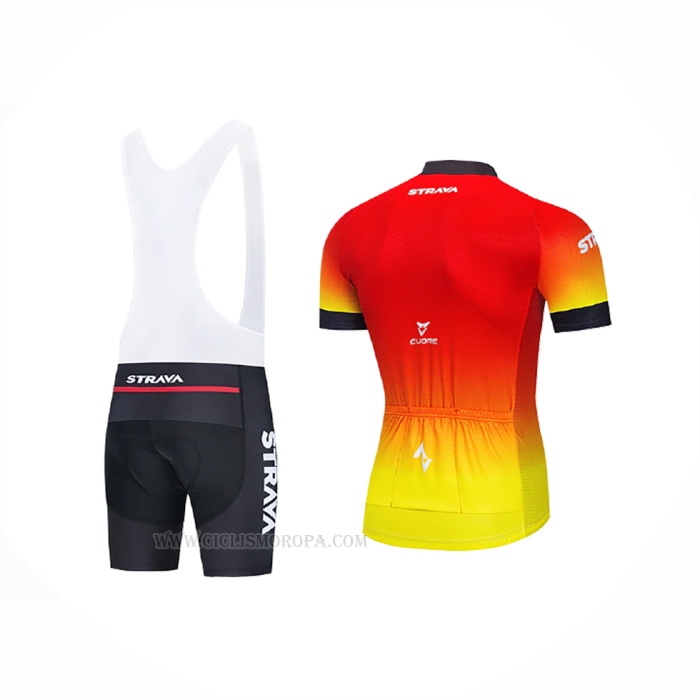 2021 Ropa Ciclismo Shimano Rojo Amarillo Mangas Corta y Culotte Corto