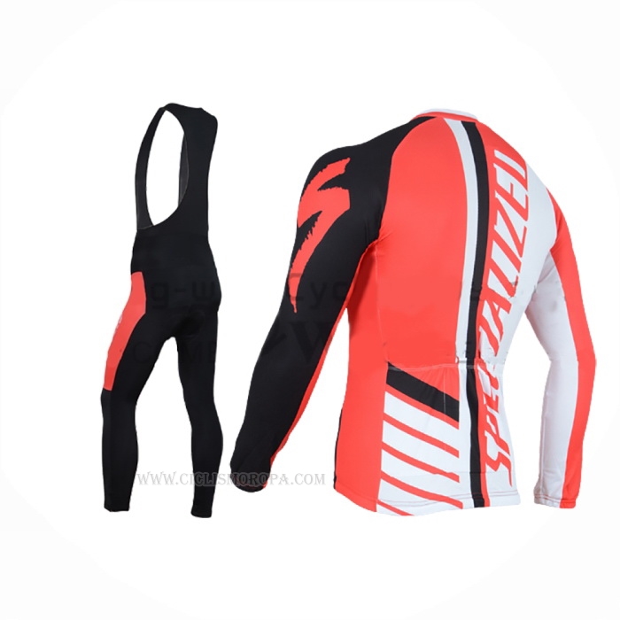 2016 Ropa Ciclismo Specialized Naranja Negro Mangas Largas y Culotte Lunga
