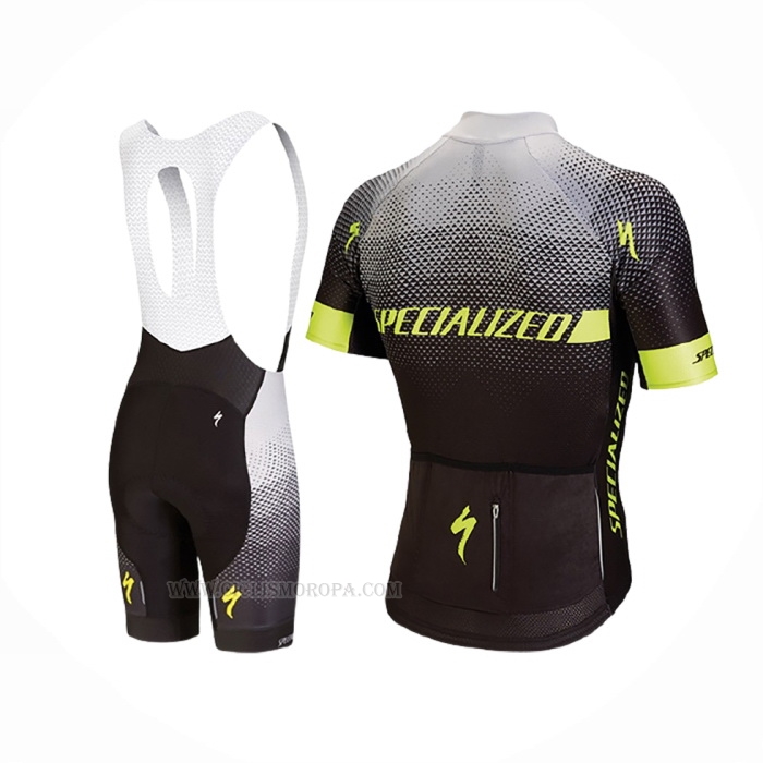 2018 Ropa Ciclismo Specialized Negro Gris Amarillo Mangas Corta y Culotte Corto
