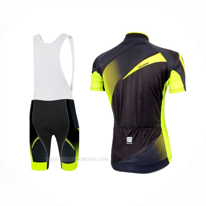 2016 Ropa Ciclismo Sportful Amarillo Negro Mangas Corta y Culotte Corto