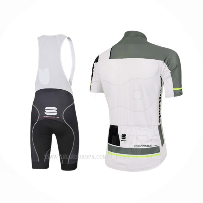 2016 Ropa Ciclismo Sportful Blanco Gris Mangas Corta y Culotte Corto