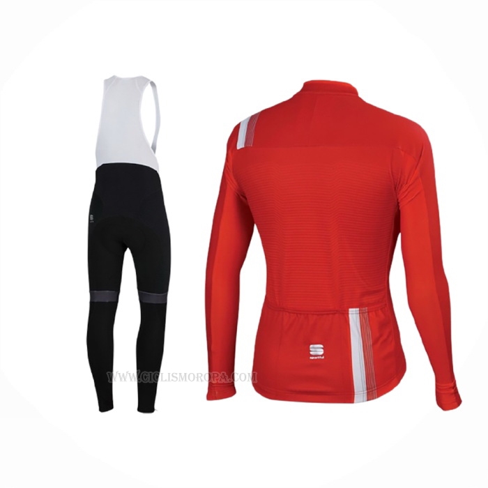 2016 Ropa Ciclismo Sportful Blanco Rojo Mangas Largas y Culotte Lunga
