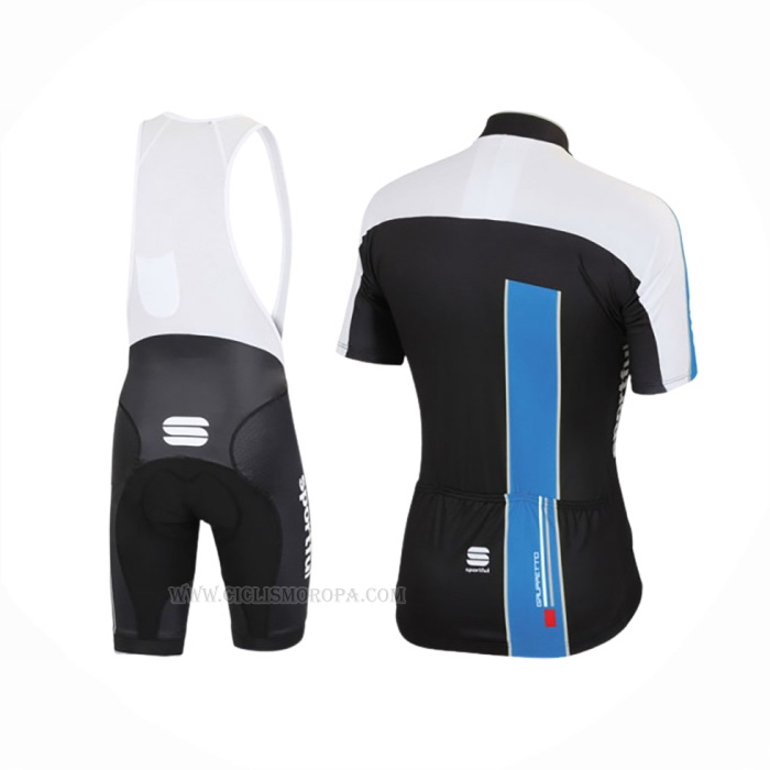 2016 Ropa Ciclismo Sportful Negro Azul Mangas Corta y Culotte Corto