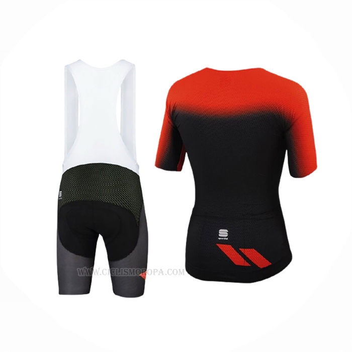 2017 Ropa Ciclismo Sportful Rojo Negro Mangas Corta y Culotte Corto