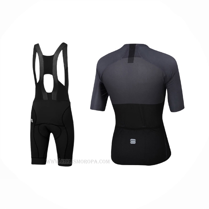 2021 Ropa Ciclismo Sportful Negro Gris Mangas Corta y Culotte Corto
