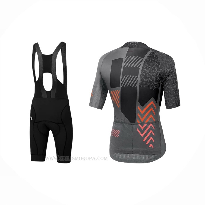 2021 Ropa Ciclismo Sportful Negro Gris Naranja Mangas Corta y Culotte Corto