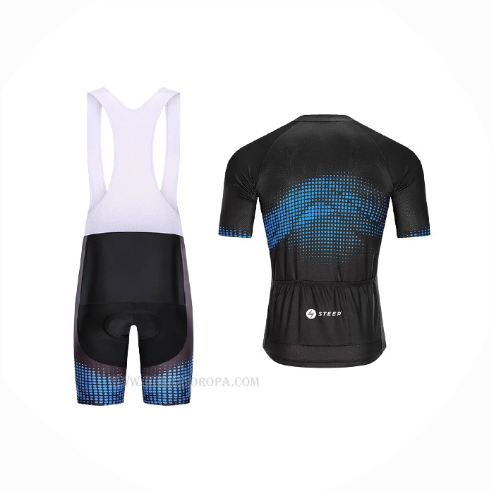 2021 Ropa Ciclismo Steep Negro Azul Mangas Corta y Culotte Corto