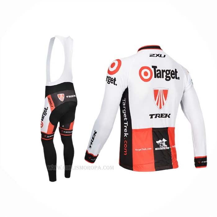 2013 Ropa Ciclismo Trek Naranja Blanco Mangas Largas y Culotte Lunga