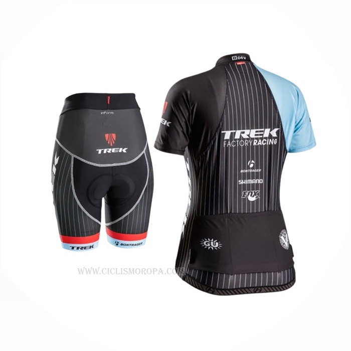 2015 Ropa Ciclismo Trek Azul Negro Mangas Corta y Culotte Corto