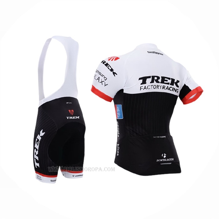 2015 Ropa Ciclismo Trek Factory Racing Blanco Negro Mangas Corta y Culotte Corto