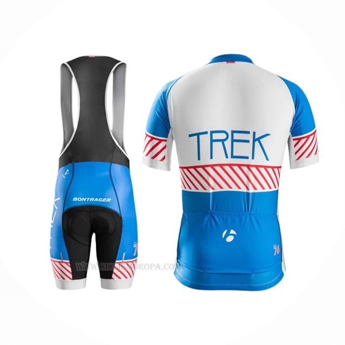 2016 Ropa Ciclismo Trek Bontrager Blanco Azul Mangas Corta y Culotte Corto