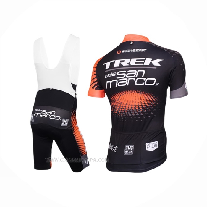 2016 Ropa Ciclismo Trek Selle San Marco Negro Naranja Mangas Corta y Culotte Corto