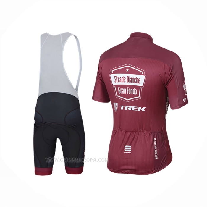 2017 Ropa Ciclismo Strade Bianche Trek Rojo Mangas Corta y Culotte Corto