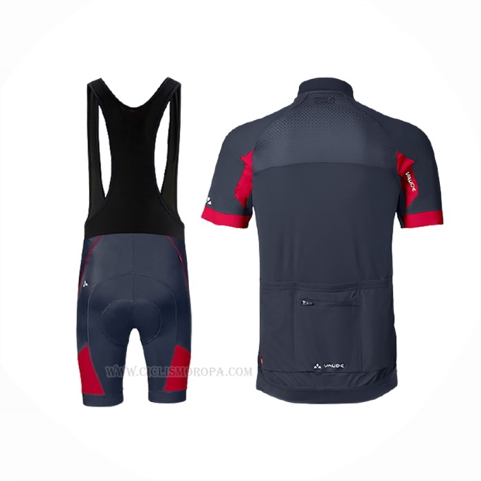 2017 Ropa Ciclismo Vaude Rojo Negro Mangas Corta y Culotte Corto