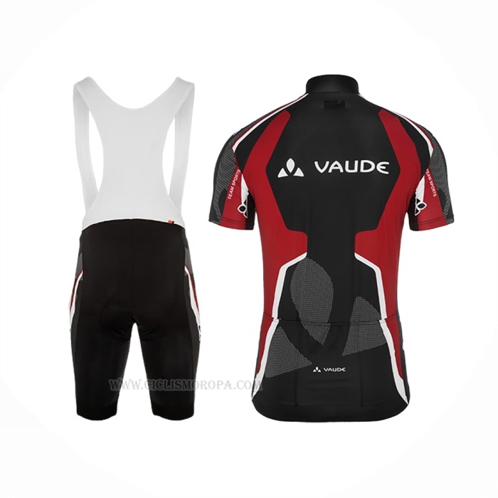 2018 Ropa Ciclismo Vaude Negro Rojo Mangas Corta y Culotte Corto