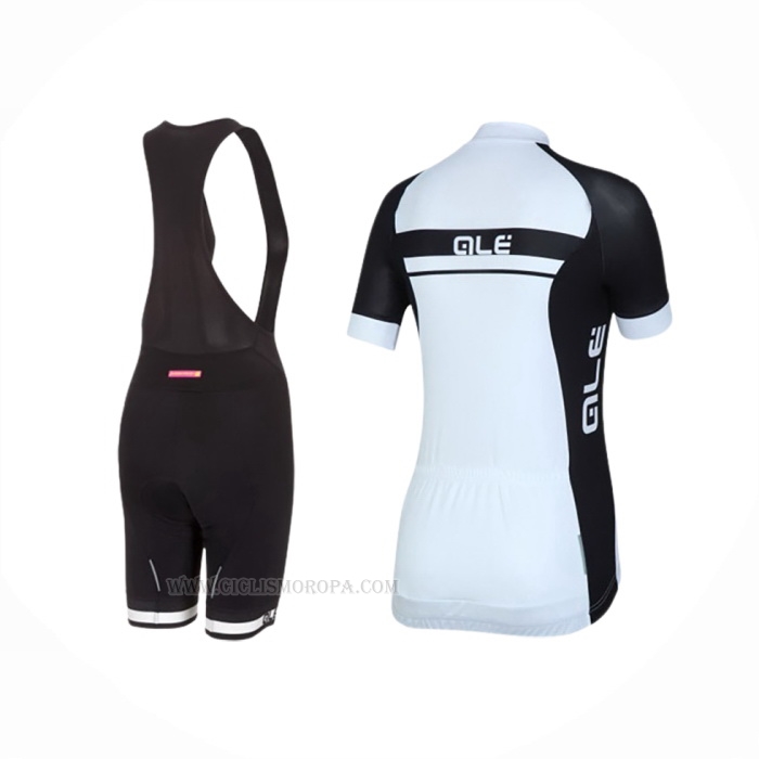 2016 Ropa Ciclismo Mujer ALE Negro Blanco Mangas Corta y Culotte Corto