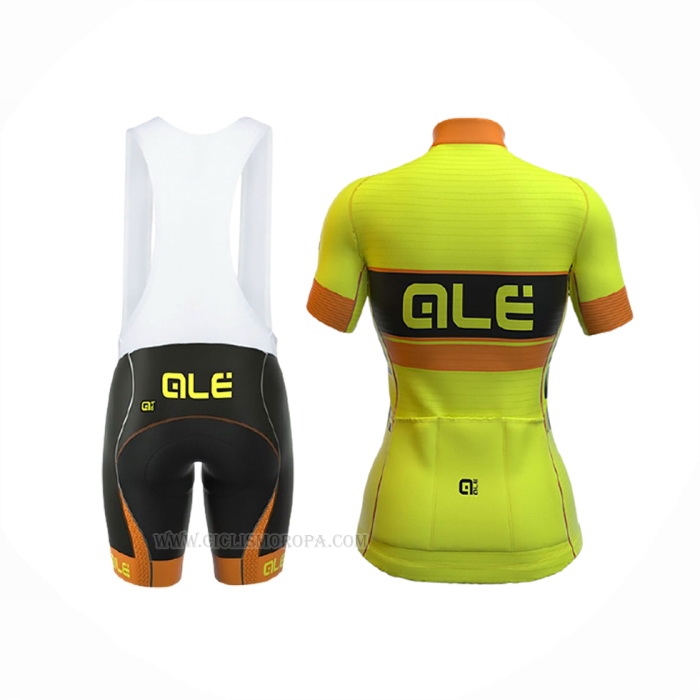 2017 Ropa Ciclismo Mujer ALE Amarillo Mangas Corta y Culotte Corto