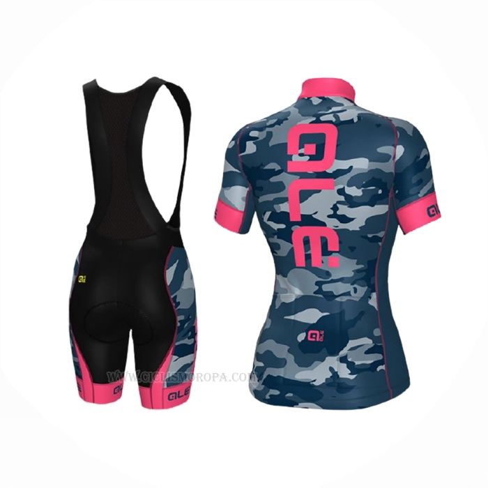2017 Ropa Ciclismo Mujer ALE Camo Azul Mangas Corta y Culotte Corto