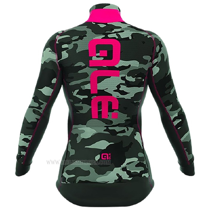 2017 Ropa Ciclismo Mujer ALE Camo Negro Mangas Largas y Culotte Lunga