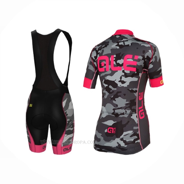 2017 Ropa Ciclismo Mujer ALE Camo Rosa Mangas Corta y Culotte Corto