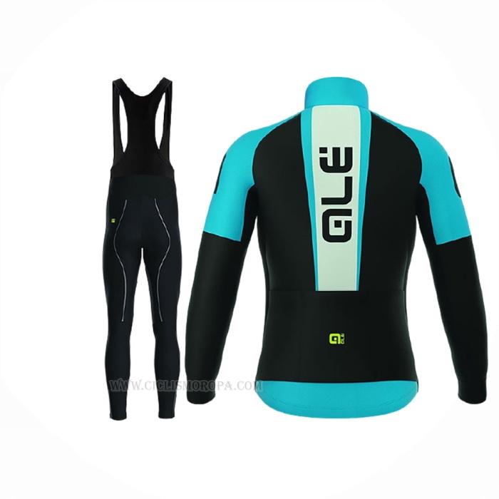 2017 Ropa Ciclismo Mujer ALE Negro Azul Mangas Largas y Culotte Lunga