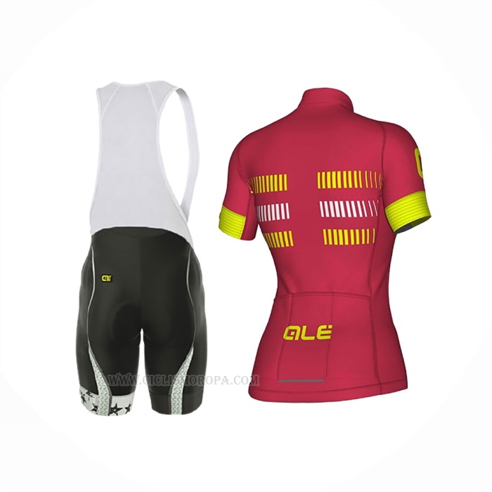 2018 Ropa Ciclismo Mujer ALE Rojo Mangas Corta y Culotte Corto