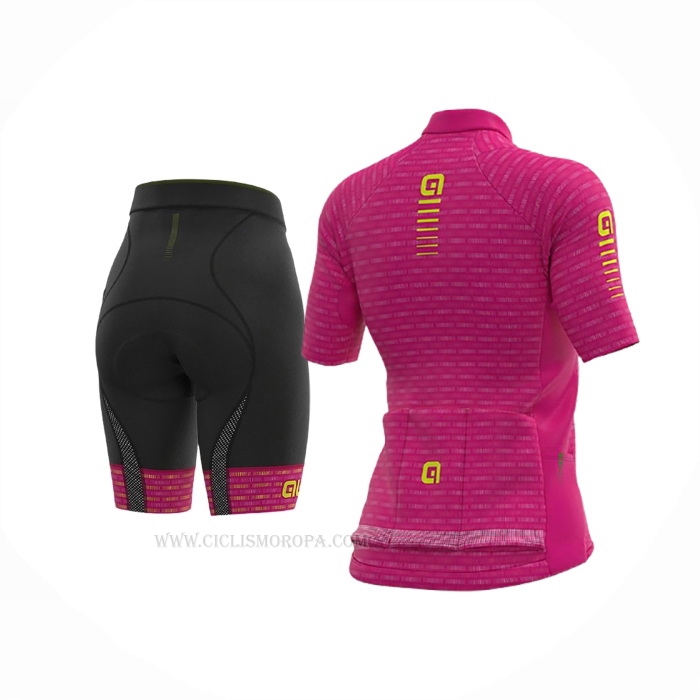 2020 Ropa Ciclismo Mujer ALE Fucsia Mangas Corta y Culotte Corto