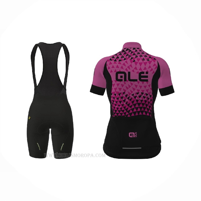 2021 Ropa Ciclismo Mujer ALE Apagado Fucsia Mangas Corta y Culotte Corto