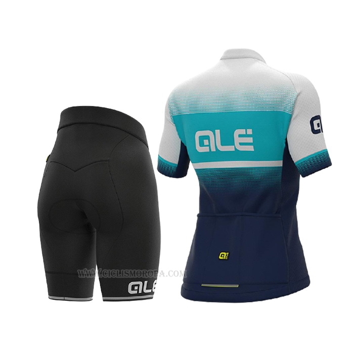 2021 Ropa Ciclismo Mujer ALE Azul Claro Mangas Corta y Culotte Corto