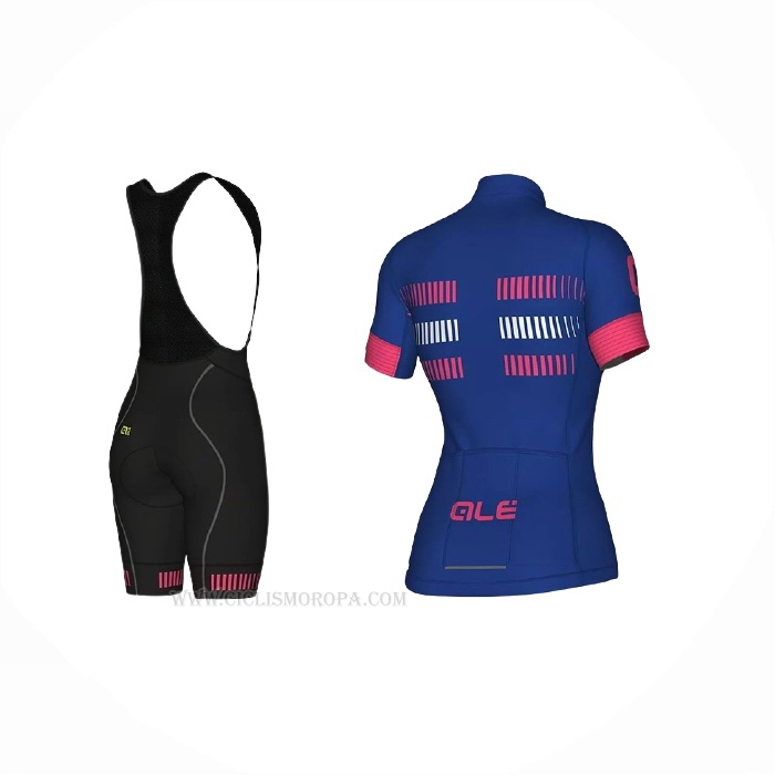 2021 Ropa Ciclismo Mujer ALE Azul Fucsia Mangas Corta y Culotte Corto
