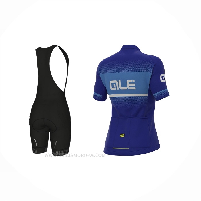 2021 Ropa Ciclismo Mujer ALE Azul Mangas Corta y Culotte Corto