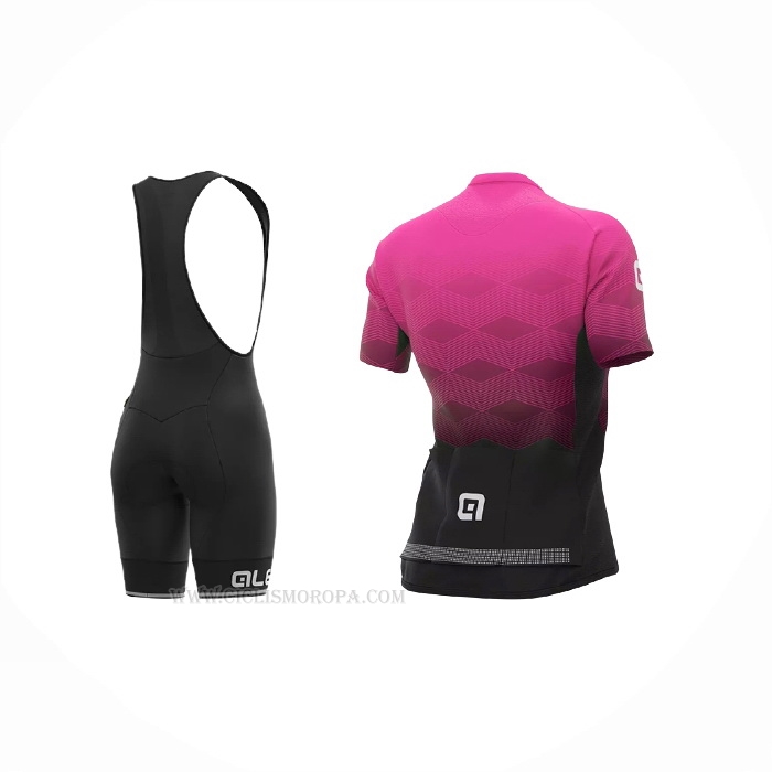 2021 Ropa Ciclismo Mujer ALE Fucsia Mangas Corta y Culotte Corto