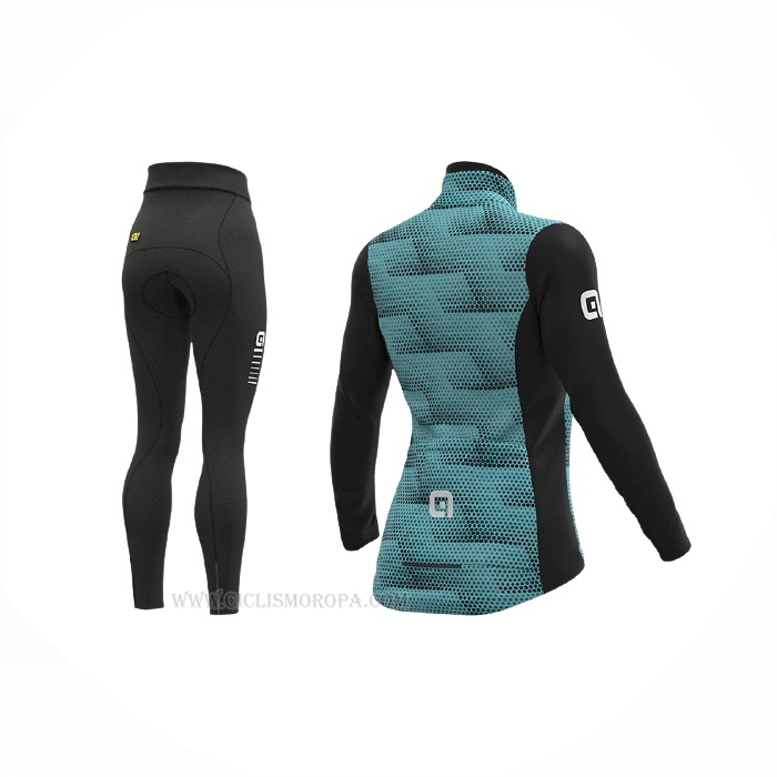 2021 Ropa Ciclismo Mujer ALE Luz Verde Mangas Largas y Culotte Lunga