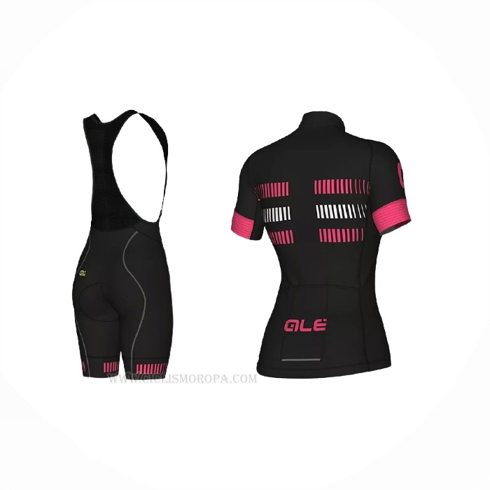 2021 Ropa Ciclismo Mujer ALE Negro Fucsia Mangas Corta y Culotte Corto