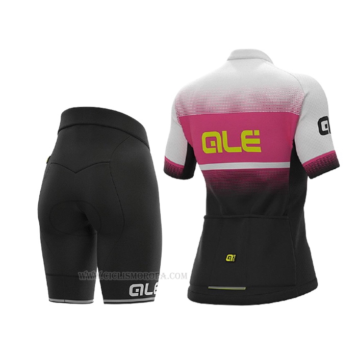2021 Ropa Ciclismo Mujer ALE Rosa Mangas Corta y Culotte Corto