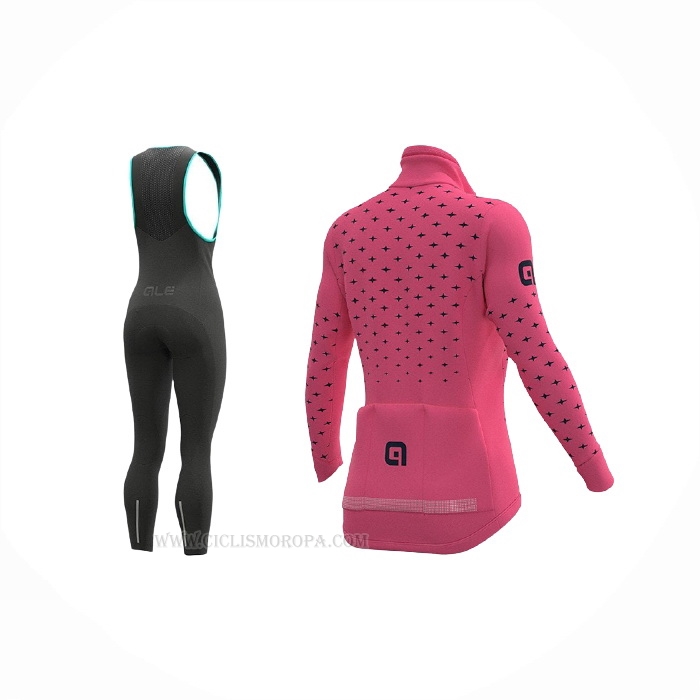 2021 Ropa Ciclismo Mujer ALE Rosa Mangas Largas y Culotte Lunga
