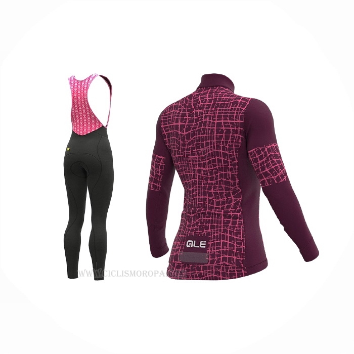 2021 Ropa Ciclismo Mujer ALE Violeta Mangas Largas y Culotte Lunga