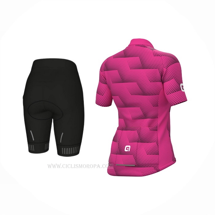2022 Ropa Ciclismo Mujer ALE Fucsia Mangas Corta y Culotte Corto