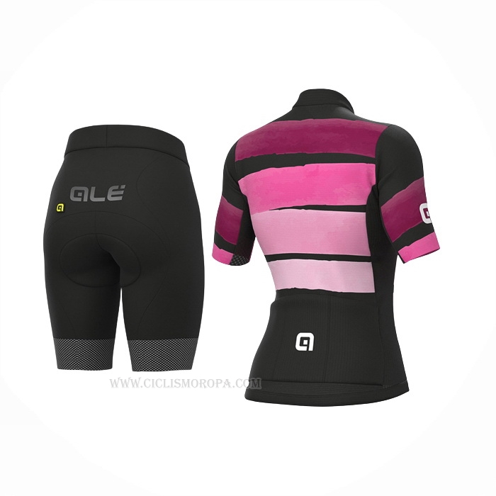 2022 Ropa Ciclismo Mujer ALE Negro Rosa Mangas Corta y Culotte Corto