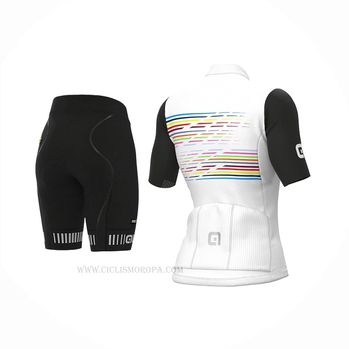 2022 Ropa Ciclismo Mujer ALE Rosa Blanco Mangas Corta y Culotte Corto