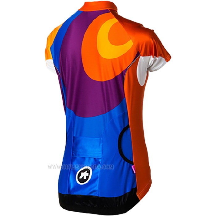 2016 Ropa Ciclismo Mujer Assos Naranja Azul Mangas Corta y Culotte Corto